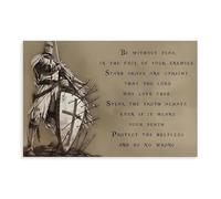 The Templar Knights Are Fearless. The Templar Knights Warrior Quotes Poster Canvas Poster Bedroom Decor Landscape Office Room Decor Gift Unframe: 20x30inch(50x75cm)