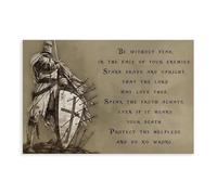 The Templar Knights Are Fearless. The Templar Knights Warrior Quotes Poster Canvas Poster Wall Art Decor Print Picture Paintings for Living Room Bedroom Decoration Unframe: 12x18inch(30x45cm)