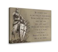 The Templar Knights Are Fearless. The Templar Knights Warrior Quotes Poster Canvas Poster Wall Art Decor Print Picture Paintings for Living Room Bedroom Decoration Frame: 16x24inch(40x60cm)