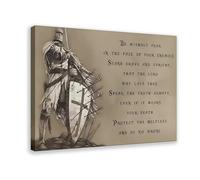 The Templar Knights Are Fearless. The Templar Knights Warrior Quotes Poster Canvas Poster Wall Art Decor Print Picture Paintings for Living Room Bedroom Decoration Frame: 16x24inch(40x60cm)