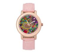 The Temple Cosmic Lizard Eye Womens Elegant Watch Analogue Quartz Watch Leather Band Wristwatch