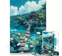 The Temple Jigsaws 1000 Pieces for Adults Brain Challenge Toy Peaceful Time Clear Cut Art Collectible (38x26cm)