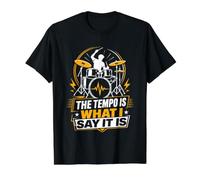 The Tempo is What I Say It is Drummer Value Graphic T-Shirt, Men, Black, S