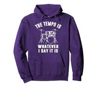 The Tempo Is Whatever I Say It Is Pullover Hoodie, Adult Unisex, Purple, Large