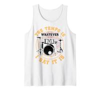 The Tempo is Whatever I Say It Retro Drum Set Drummers Tank Top