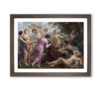 The Temptation Of St. Anthony By Henri Le Sidaner Classic Painting Framed Print | A3 Walnut Framed Wall Art | Ready to Hang | Classic Historical Picture | Living Room Bedroom Lounge Office