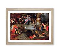 The Temptation Of St Anthony By Hieronymus Bosch Classic Painting Framed Print | A2 Oak Framed Wall Art | Ready to Hang | Classic Historical Picture | Living Room Bedroom Lounge Office