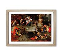 The Temptation of St Anthony by Hieronymus Bosch Framed Print | A2 Oak Framed Wall Art | Ready to Hang | Modern Nature Picture | Living Room Bedroom Lounge Office