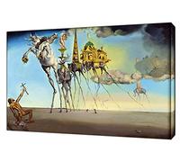 The Temptation of St Anthony by Salvador Dali Picture Paint Picture Reproduction Print On Framed Canvas Wall Art Home Decoration A712’’x 8’’inch(30x 20 cm) -18mm Depth