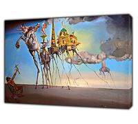 The Temptation of ST Anthony by Salvador DALI Reprint ON Wood Framed Canvas Wall ARTDECORATION 12x 8inch -18mm Depth