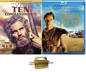 The Ten Commandments 1956 & 1923 Ben-Hur Charlton Heston Triple Feature 4 Blu Ray Set Includes Bonus Ark of The Covenants Art Card