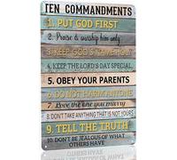 The Ten Commandments Metal Tin Sign 10 Commandments Wall Art Decor Ten Commandments Poster 8x12 Inch