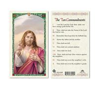 The Ten Commandments Prayer Card, Wallet Size, 2.5 x 3.5 Inches, Religious Devotional, Made in Italy 2 PAck