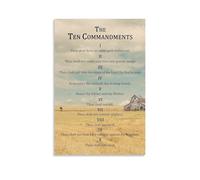 The Ten Commandments Scripture PrintWall Art Prints Neutral Vintage Canvas Posters Painting For Home Bedroom Dorm Wall Decor 16x24inch(40x60cm)