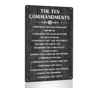 The Ten Commandments Thou Shalt Have No Other Gods Before Me Metal Hanging Sign Inspirational Signs Gift Farmhouse Rustic Wall Art Home Office Living Room Wall Decoration 12 x 8 Inches