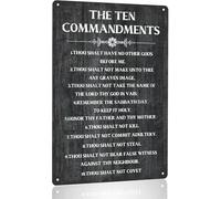The Ten Commandments Thou Shalt Have No Other Gods Before Me Metal Hanging Sign Inspirational Signs Gift Farmhouse Rustic Wall Art Home Office Living Room Wall Decoration 8x12 Inch
