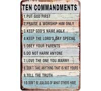 The Ten Commandments Wall Decor 10 Commandments Wall Art 10 Commandment Poster For Kids Metal Tin Sign Vintage Cowboy Ten Commandments Quote Poster 12 X 8 Inch