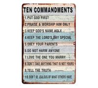 The Ten Commandments Wall Decor 10 Commandments Wall Art 10 Commandment Poster For Kids Metal Tin Sign Vintage Cowboy Ten Commandments Quote Poster 8x12 Inch