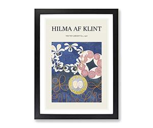The Ten Largest No.1 By Hilma Af Klint Exhibition Museum Painting Framed Wall Art Print, Ready to Hang Picture for Living Room Bedroom Home Office Décor, Black A4 (34 x 25 cm)