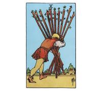 The Ten of Wands: 156 College Ruled Lined Pages (78 leaves), 5x8 Notebook, Journal, Diary, Planner featuring image of The Ten of Wands Tarot card