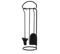 "The Tentorium" Three Piece Fireplace Accessories Companion Set - Fireside Tools with Poker, Tongs, Brush - Elegant and Functional Fireside Companion Set for Home Decor