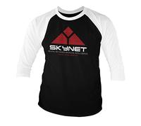 The Terminator Officially Licensed Skynet 3/4 Sleeve T-Shirt (White-Black), Medium
