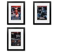 The Terminator Trilogy All Movie Film Posters Cast Signed A4 Poster Photo Print Framed Autograph Gift Arnold Schwarzenegger Judgement Day (Trilogy A4 Framed & Mounted)