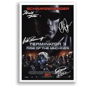 The Terminator Trilogy All Movie Film Posters Cast Signed A4 Poster Photo Print Framed Autograph Gift Arnold Schwarzenegger Judgement Day (Terminator 3: Rise of the Machines A3 Poster Only)