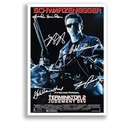 The Terminator Trilogy All Movie Film Posters Cast Signed A4 Poster Photo Print Framed Autograph Gift Arnold Schwarzenegger Judgement Day (Terminator 2: Judgment Day A4 poster Only)