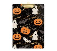 The Terrifying Black Halloween Bat Acrylic Kids Travel clipboard Standard Letter A4 Size Transparent for Soccer Truck Driver Gold 12x9in Tablas para escribir