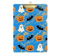 The Terrifying Blue Halloween Bat Acrylic Science Clip Board Standard Letter A4 Size Plastic for Volleyball Baseball Coaches Gold 12x9in Tabla para escribir con Clip