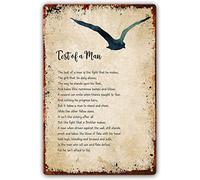 The Test of A Man Poem Metal Signs Wall Art Poetry Posters for Room Modern Paintings for Bedroom Wall Prints for Office Pictures for Man Cave Garage Decor 8x12 Inch