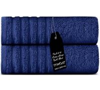THE TEXTILE COMPANY 2x Luxurious Jumbo Bath Sheet 100% Combed Ring-Spun Cotton 100 x 200 CM Ultra Soft and Highly Absorbent, Thick Large Bathroom Towels (BLUE)