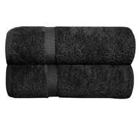 THE TEXTILE COMPANY Luxury Bath Sheets Set of 2 Egyptian Cotton Towel, Hotel Quality Fluffy Towels Highly Absorbent and Quick Dry Extra Large Bath Sheets 600 GSM Size 90 x 150 cm (BLACK)