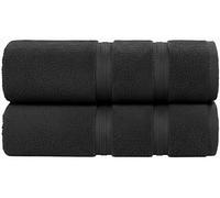 THE TEXTILE COMPANY Pack of 2 Extra Large Jumbo Bath Sheets (100 x 150) cm Ultra Soft Highly Absorbent 100% Combed Cotton Lint Free Premium Quality 600 GSM Big Beach Towels (CHARCOAL GREY)