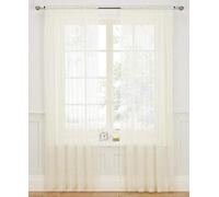 The Textile House Cream Woven Voile Slotted Panel. Buy One Panel Get One Free. 58" wide x 81" Drop
