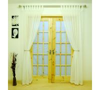The Textile House Cream Woven Voile Tab Top Panel. Buy One Panel Get One Free. 58” Wide x 54” Drop.