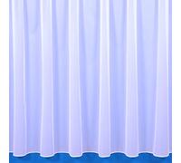 The Textile House Sue White Plain Lead Weighted Voile Net Curtain - 6 Metres Wide x 36" (91cm) Drop
