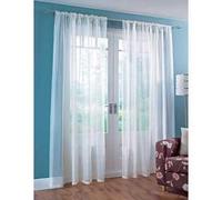 The Textile House Woven Voile Slotted Panel, 58 x 90 Inch, White