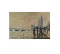 The Thames Below Westminster by Claude Monet Posters Print Photo Art Painting Canvas Home Decorative Bedroom Modern Decor 24x36inch(60x90cm)
