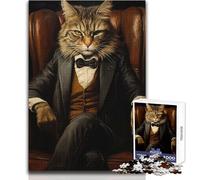 The The Boss Is Angry Cat Adult Jigsaw Puzzles1000 Pieces Fun Brain Training Learning Game Great Unique Surprise Present Size 38x26cm