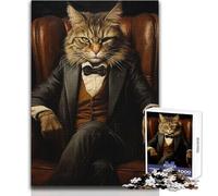 The The Boss Is Angry Cat Adult Jigsaw1000 Pieces Educational Play with Challenge Special Heartfelt Present Option Size 50x75cm