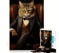 The The Boss Is Angry Cat Jigsaw Puzzle for Teenagers 1000 Pieces Cognitive Toy Quiet Hobby Premium Edge (38x26cm)