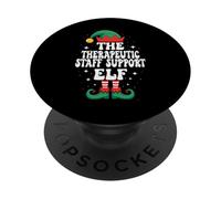 The Therapeutic Staff Support Elf Funny Christmas Matching PopSockets Adhesive PopGrip