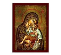 The Therapist Virgin Mary And Jesus Ikon Panagia Mother Of God Byzantine Orthodox Religious Canvas Wall Art For Living Room Decor 30X40Cm No Frame