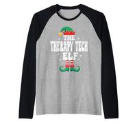 The Therapy Tech Elf Funny Christmas Matching Family Raglan Baseball Tee