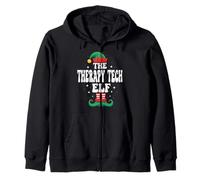 The Therapy Tech Elf Funny Christmas Matching Family Zip Hoodie