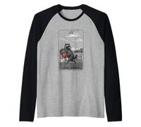 “The Thief” Tarot-Inspired Black & White Cute Raccoon Art Raglan Baseball Tee