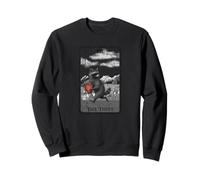 “The Thief” Tarot-inspired black & white cute raccoon art Sweatshirt