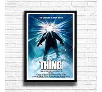 The Thing, 80s Movie Print Vintage Nostalgic Film Poster, A4 and A3 Size Frame Options Available,Great Home, Pub, Café, Bar Decoration Wall Art Print, House gift for movie lovers (A4 Framed (Black))